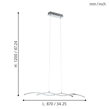 Eglo - LED lustr 2xLED/9W/230V