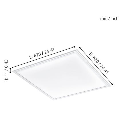 Eglo - LED stropní panel LED/40W/230V