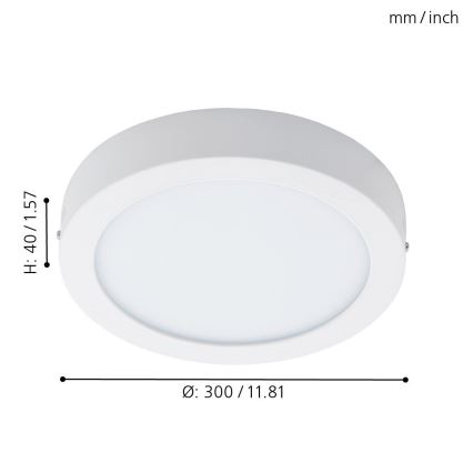 Eglo 96168 - LED Koupelnové stropní svítidlo FUEVA 1 LED/22W/230V IP44