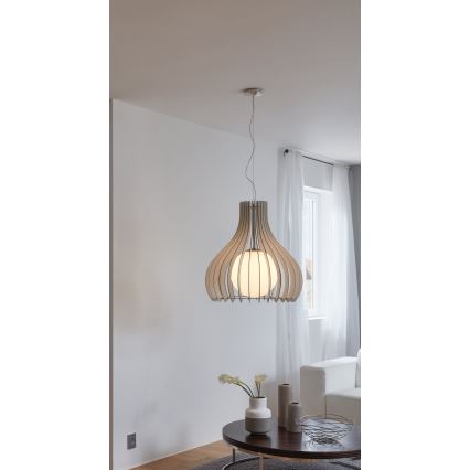 Eglo 96211 - Lustr na lanku TINDORI 1xE27/60W/230V pr. 50 cm bílá