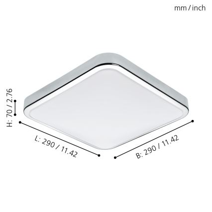Eglo - LED Koupelnové stropní svítidlo LED/16W/230V IP44