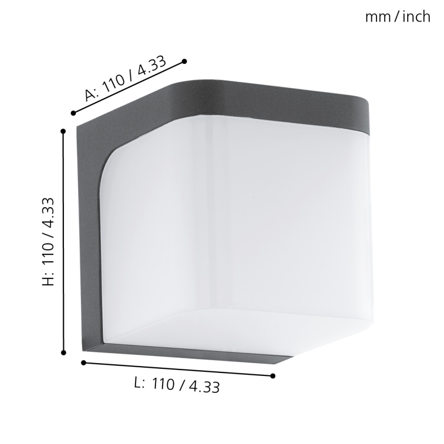 Eglo - LED Venkovní nástěnné svítidlo LED/4,9W/230V IP44