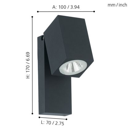 Eglo - LED venkovní nástěnné svítidlo LED/5W/230V IP44