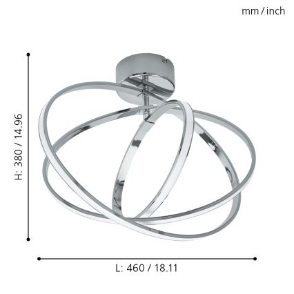 Eglo - LED Stropní svítidlo 3xLED/12W+14W+9W/230V