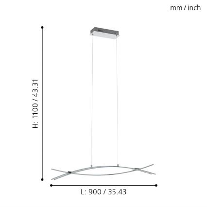 Eglo - LED Lustr na lanku 3xLED/9W/230V