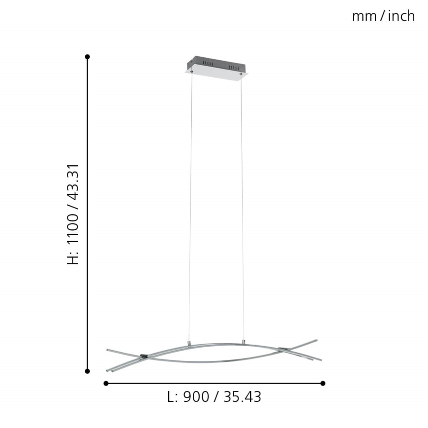 Eglo - LED Lustr na lanku 3xLED/9W/230V
