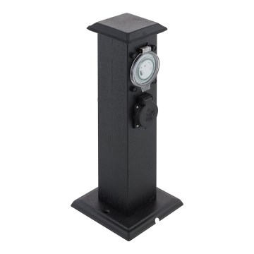Eglo 96352 - Venkovní zásuvkový sloupek s časovačem PARK T IP44 SCHUKO