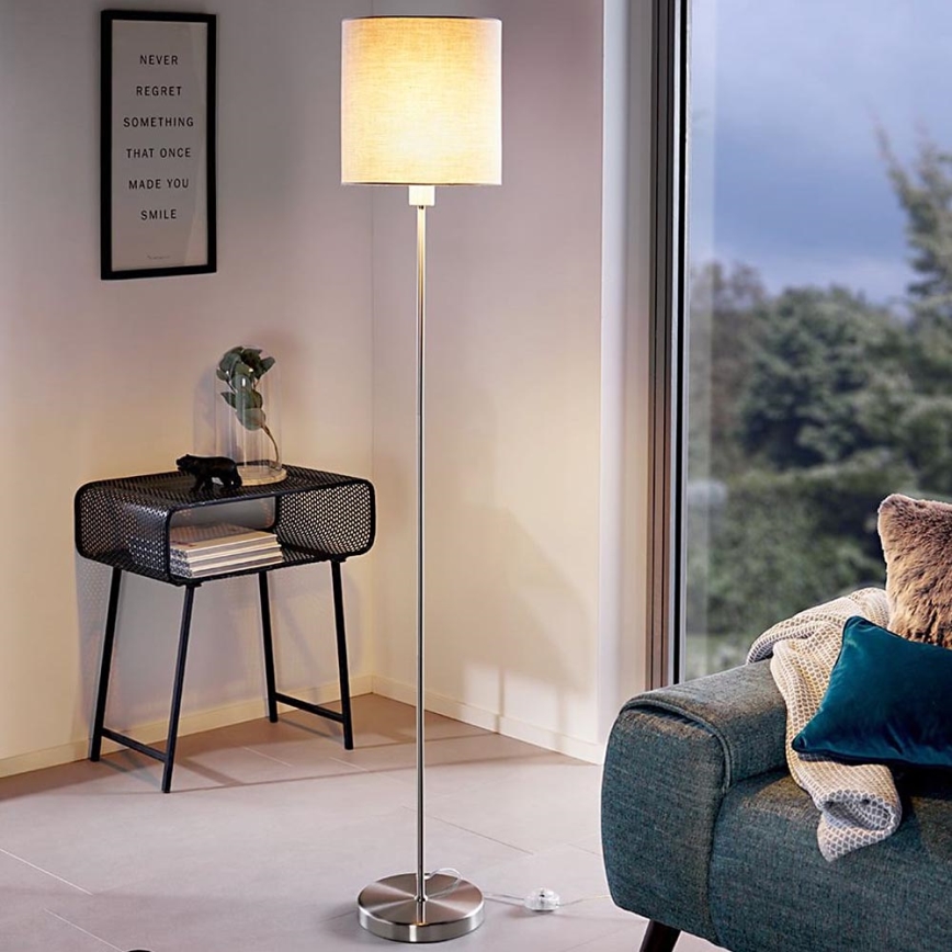 Eglo 96377 - Stojací lampa PASTERI 1xE27/60W/230V pr. 28 cm šedá