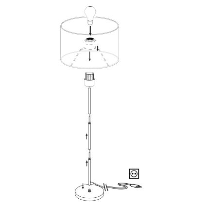 Eglo 96377 - Stojací lampa PASTERI 1xE27/60W/230V pr. 28 cm šedá