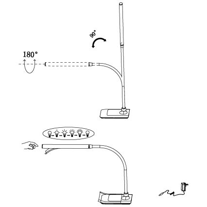 Eglo - LED Stmívatelná stolní lampa LED/3,5W/230V