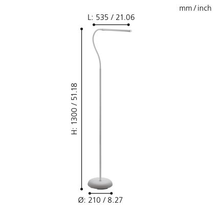 Eglo - LED Stmívatelná dotyková stojací lampa LED/4,5W/230V