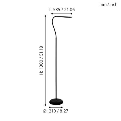 Eglo - LED Stmívatelná dotyková stojací lampa LED/4,5W/230V