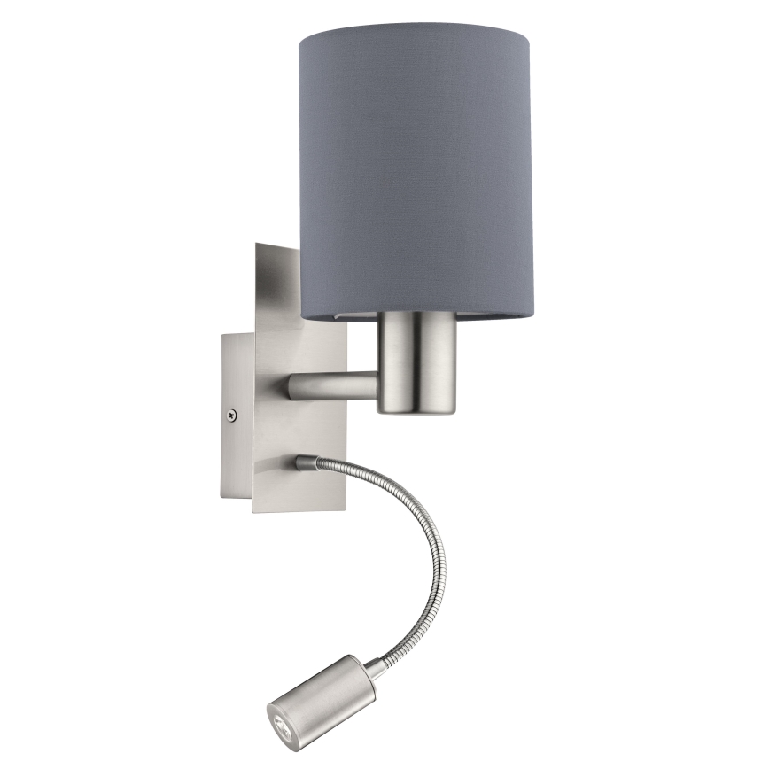Eglo - LED Flexibilní svítidlo 1xE27/40W+LED/3,8W šedá