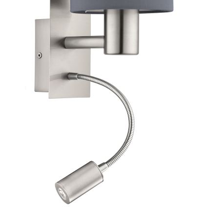 Eglo - LED Flexibilní svítidlo 1xE27/40W+LED/3,8W šedá