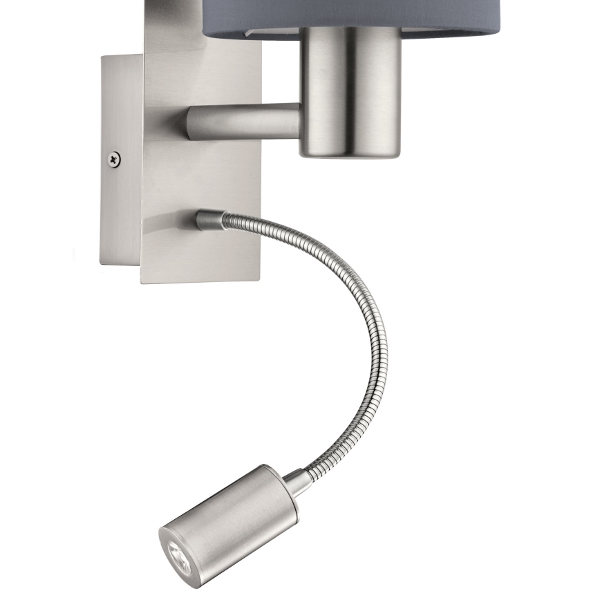 Eglo - LED Flexibilní svítidlo 1xE27/40W+LED/3,8W šedá