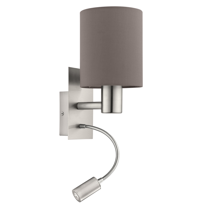 Eglo - LED Flexibilní svítidlo 1xE27/40W+LED/3,8W šedá