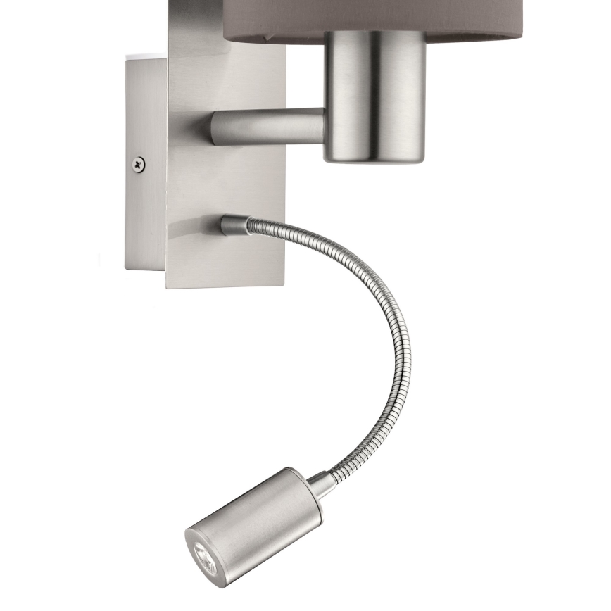 Eglo - LED Flexibilní svítidlo 1xE27/40W+LED/3,8W šedá