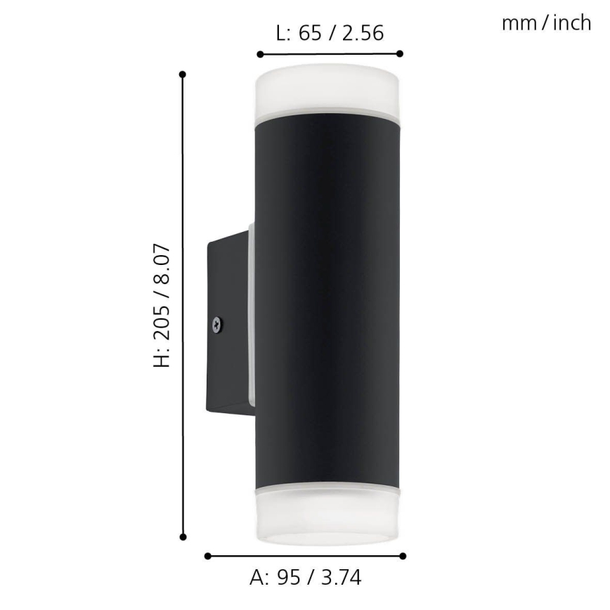 Eglo - LED Venkovní nástěnné svítidlo 2xGU10/5W IP44