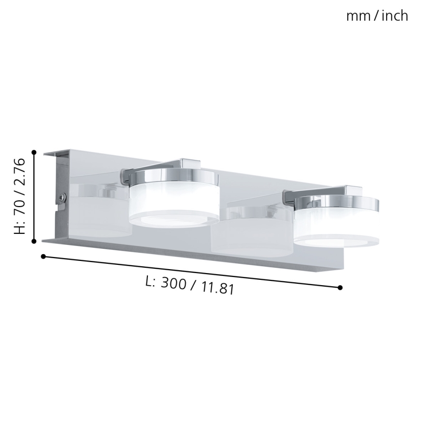 Eglo - LED Stmívatelné koupelnové nástěnné svítidlo 2xLED/7,2W/ IP44