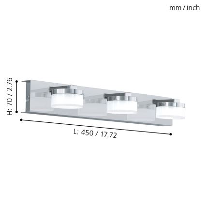 Eglo - LED Stmívatelné koupelnové nástěnné svítidlo 3xLED/7,2W/ IP44