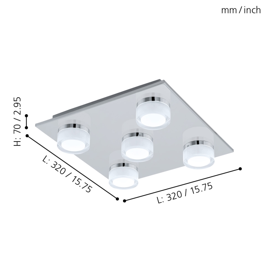 Eglo - LED Stmívatelné koupelnové stropní svítidlo 5xLED/7,2W/ IP44
