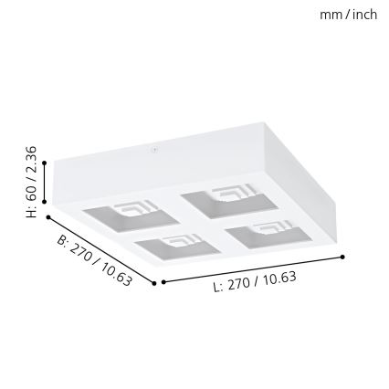 Eglo - LED Stropní svítidlo 4xLED/6,3W/230V