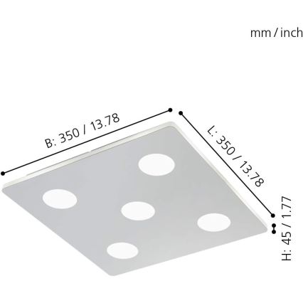 Eglo - LED Koupelnové stropní svítidlo 5xLED/4,5W/230V IP44