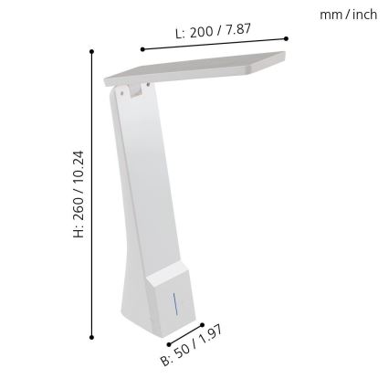 Eglo - LED Stmívatelná stolní lampa 1xLED/1,8W/230V bílá