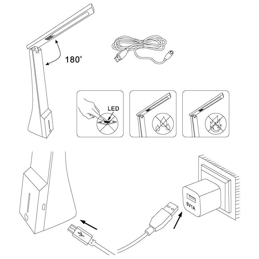 Eglo - LED Stmívatelná stolní lampa LED/1,8W/230V černá