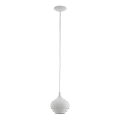 Eglo 97212 - Lustr na lanku CAMBORNE 1xE27/60W/230V bílá pr.190 mm