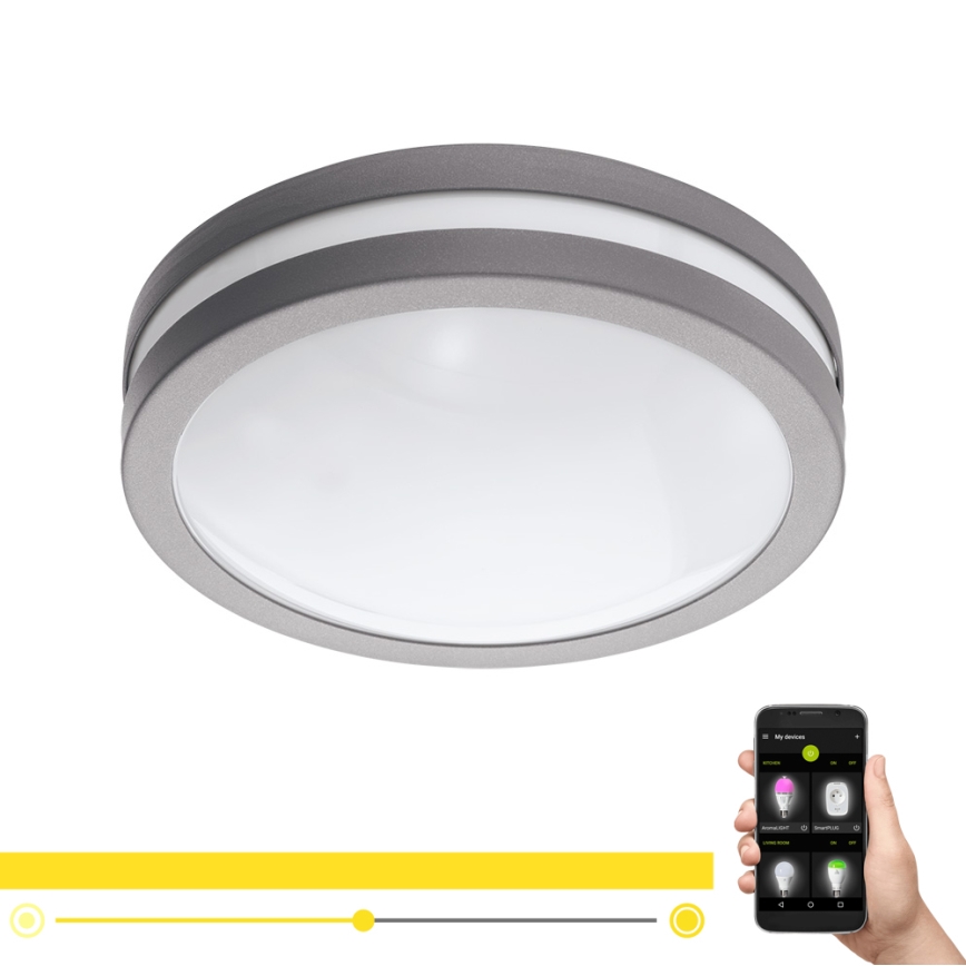 Eglo - LED Stmívatelné koupelnové stropní svítidlo LOCANA-C LED/14W/230V Bluetooth IP44 antracit