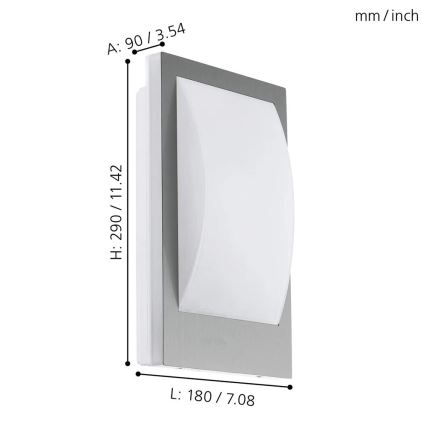 Eglo - LED Stmívatelné venkovní nástěnné svítidlo 1xE27/9W/230V IP44