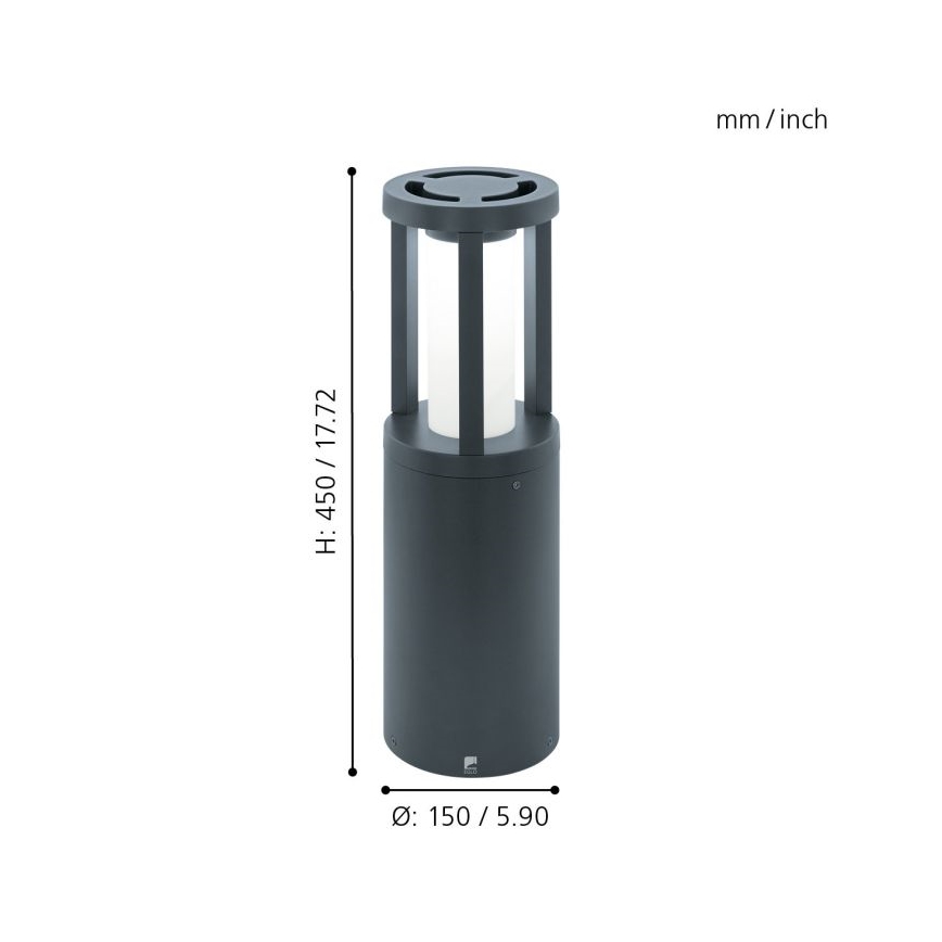 Eglo 97252 - LED Venkovní lampa GISOLA 1xLED/12W/230V IP44 450 mm 