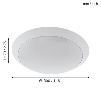 Eglo - LED Koupelnové stropní svítidlo LED/11W/230V bílá IP44