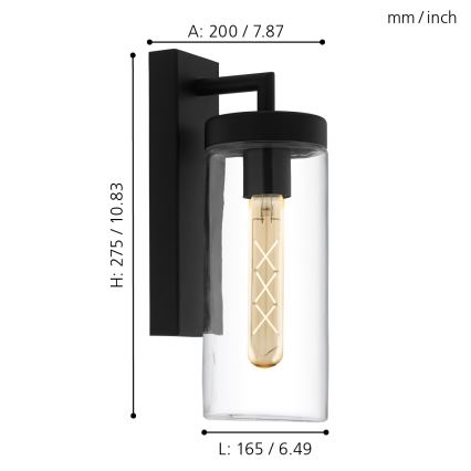 Eglo - Venkovní nástěnné svítidlo 1xE27/60W/230V IP44