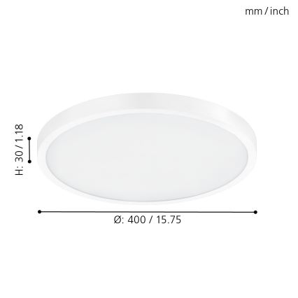 Eglo - LED Stropní svítidlo LED/25W/230V bílá kulatý 2500 lm pr. 40 cm