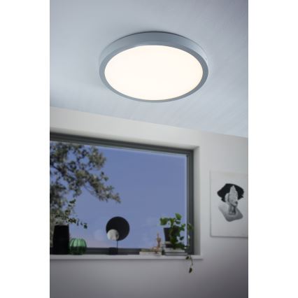 Eglo - LED Stropní svítidlo 1xLED/25W/230V stříbrná kulatý 2500 lm pr. 40 cm