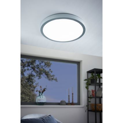 Eglo - LED Stropní svítidlo 1xLED/25W/230V stříbrná kulatý 4000K