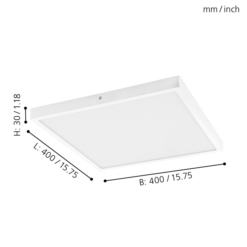 Eglo - LED Stropní svítidlo 1xLED/25W/230V bílá hranatý 4000K