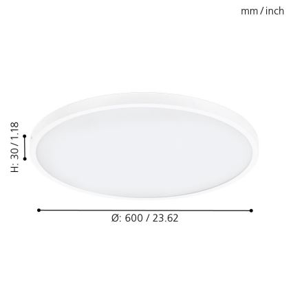 Eglo - LED Stmívatelné stropní svítidlo 1xLED/27W/230V pr. 60 cm