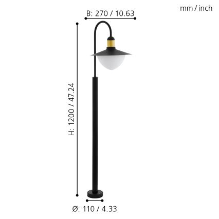 Eglo - Venkovní lampa 1xE27/60W/230V IP44