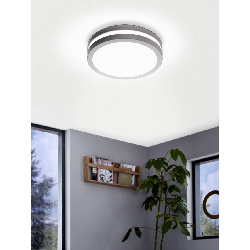 Eglo - LED Stmívatelné koupelnové stropní svítidlo LOCANA-C LED/14W stříbrná IP44