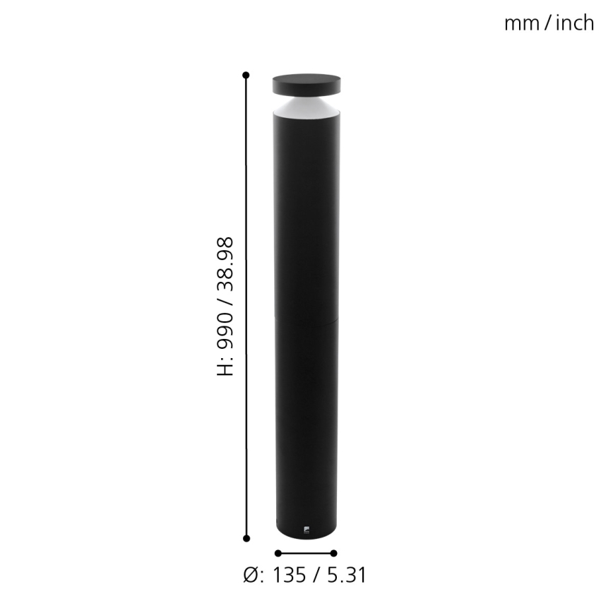 Eglo - LED Venkovní lampa LED/11W/230V černá 990 mm IP65