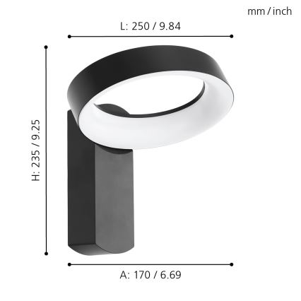 Eglo - LED Venkovní nástěnné svítidlo LED/11W/230V IP44