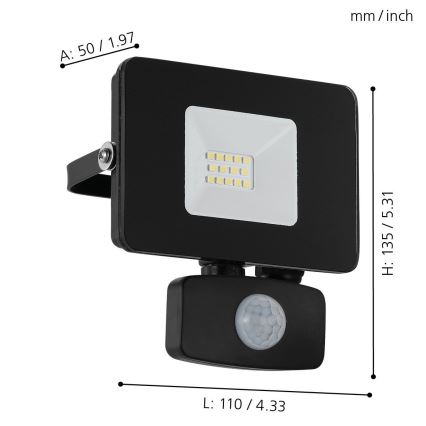 Eglo - LED Reflektor se senzorem LED/10W/230V IP44