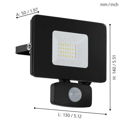 Eglo - LED Reflektor se senzorem LED/20W/230V IP44