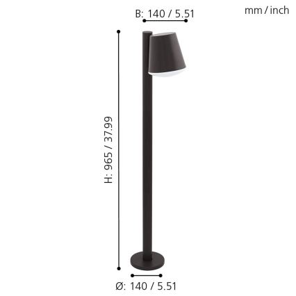 Eglo - LED Stmívatelná venkovní lampa CALDIERO-C 1xE27/9W/230V antracit IP44