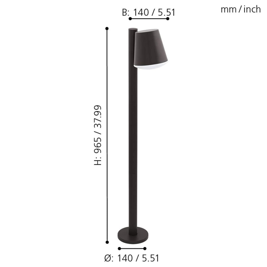 Eglo - LED Stmívatelná venkovní lampa CALDIERO-C 1xE27/9W/230V antracit IP44