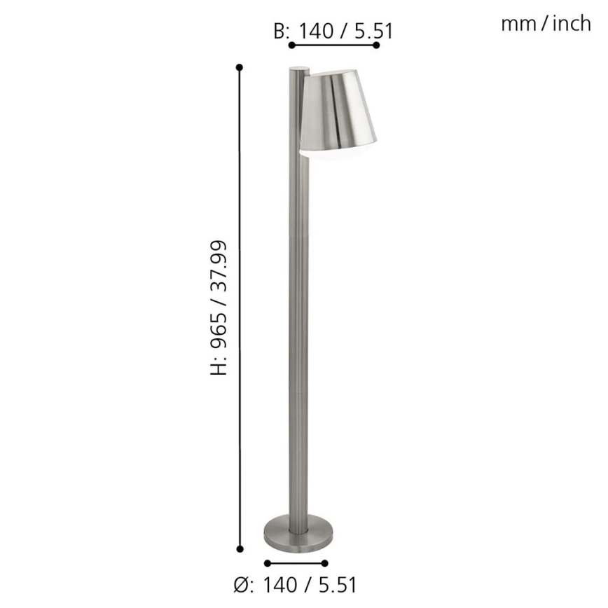 Eglo - LED Stmívatelná venkovní lampa CALDIERO-C 1xE27/9W/230V matný chrom IP44