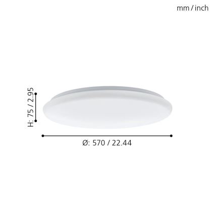 Eglo - LED Stmívatelné stropní svítidlo LED/40W/230V + dálkové ovládání